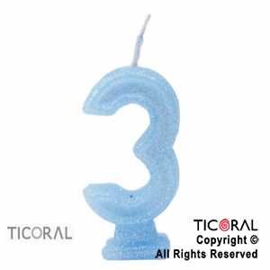 VELA NUMERO 3 CELESTE CON GIBRE HS2876-3 x 1